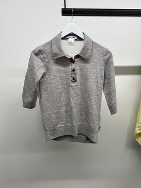 Lacoste Light Gray Polo Knit Top